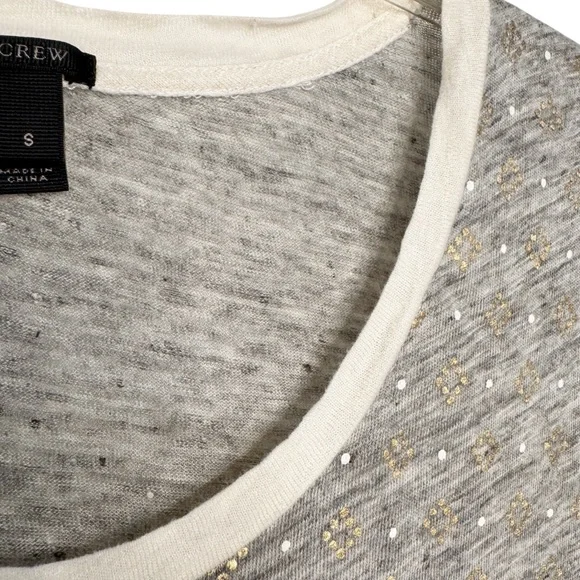J. CREW GRAY GOLD SPECKLED 100% LINEN TEE SHRT SZ S - Picture 6 of 9
